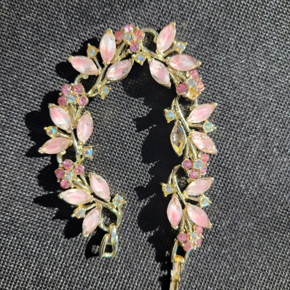 Pink & Silver Metal Bracelet ~ Pretty! *Missing a Stone* ~ GUC ~ Vintage? - Picture 8 of 15